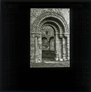 Alex Lambert Lantern Slide Collection: Interior of Ruined chapel in a castle