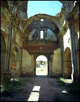 Desolate: Interior ruined chuch, Belchite, Spain