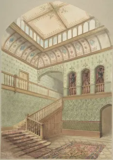 Skylight: Interior showing Staircase and Skylight, 19th