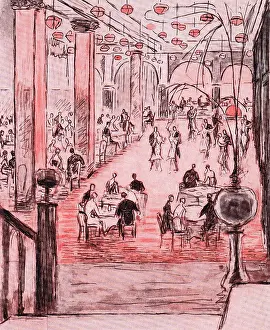 Night Club: Interior sketch of Blanchards (Murrays Club), London, 1926