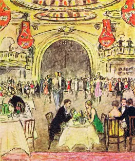 Night Club: Interior sketch of New Princes Restaurant, London, 1926