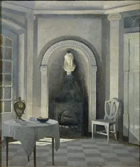 Recess: An Interior ' with stove in arched recess