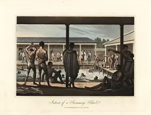 Sams: Interior of a swimming school, Paris