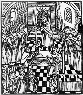 1530: Interior of a synagogue with allegedly Jewish customs, 1530