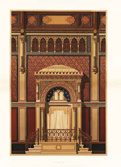 Interior Decoration: Interior of the synagogue in Dominicanerstrasse