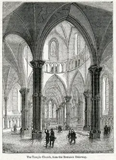 Vaults: Interior of the Temple Church, London