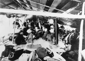 Japans: Interior of temporary hospital, after 1891 earthquake