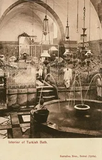 Recliners: Interior of the Turkish Baths, Beirut, Lebanon