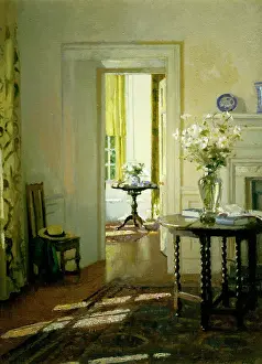Sunhat: An Interior ' with vases of flowers on tables
