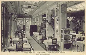 Gourmet: Interior of the Veranda Ermitage de Longchamp, Paris, 1920s