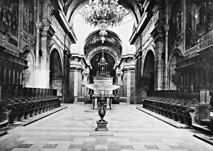 Actually: Interior view of the Basilica in El Escorial, 1902