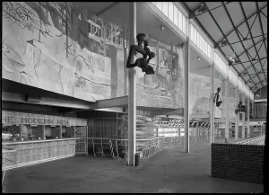 Girder: Interior view of the Festival's The Country pavilion