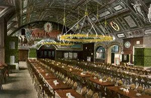 Chandeliers: Interior view of the Great Hall. Munich
