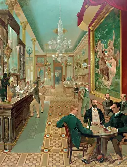 Murals: Interior view of the Hoffman House bar