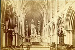 Stalls: Interior view, Lichfield Cathedral, Lichfield, Staffordshire