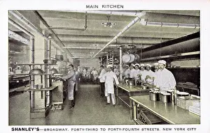 43rd: Interior view of the main kitchen at Shanley's, New York