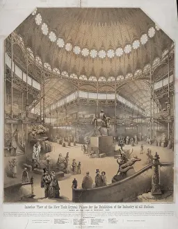 C1853: Interior view of the New York Crystal Palace for the exhibit