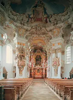 Zimmermann: Interior view of the pilgrimage church Wies