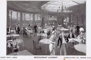 Gourmet: An interior view of Restaurant Laurent, Paris, 1920s