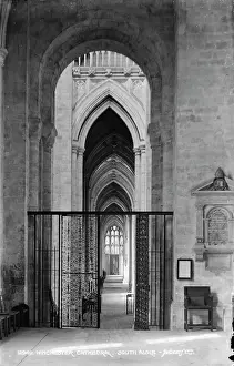 Winchester: Interior View of Winchester Cathedral's South Aisle