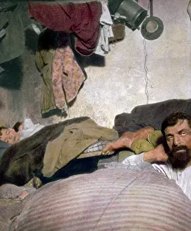 Drawe: Interior view of a worker's lodging