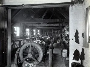 The Brooklands Museum Collection: Interior of Workshop at Povey Cross - six-cyclinder Sunbeam