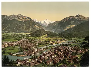 Interlaken: Interlaken, from the Heimwehfluh, towards the Harder, Bernes