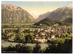 Interlaken: Interlaken, and the Jungfrau, general view, Bernese Oberland