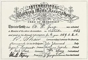 Assoc: International Working Men's Association, certificate