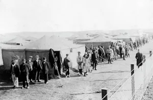 Espionage: Internment camp for suspected spies, 1915