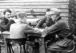 Determine: Interrogation of villagers by German soldiers, 1941
