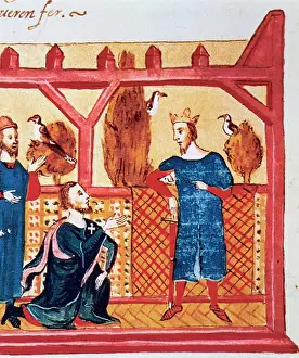 Kneel: Interview of Alcaniz, 1232. Miniature