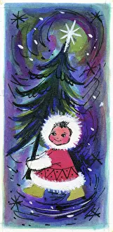 Brough: Inuit child with Christmas tree