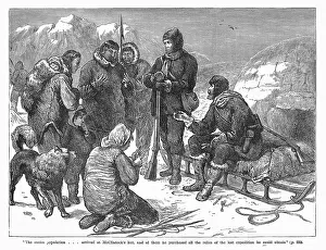 Relics: Inuit people outside McClintock's hut