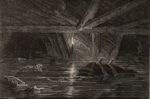 Workings: Inundation in a mine. Flooded mine workings with