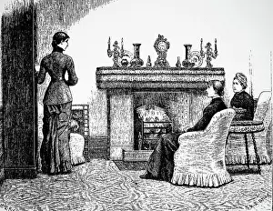 Mantelpiece: Invalid elderly lady, in front of her bedroom fire