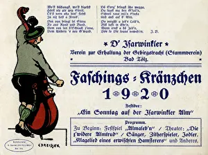 Mardi: Invitation card for the carnival gathering of the union for