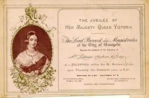 Halls: Invitation, Queen Victoria Jubilee Reception, Glasgow 1887