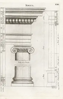 Entablature: Ionic order column with entablature