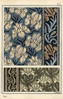 Grassets: The iris in patterns for fabrics and tiles