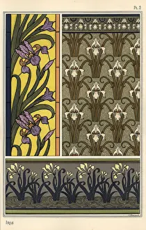 Verneuil: The iris in various patterns for stained glass