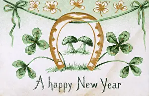 Shamrocks: Irish New Year Souvenir postcard