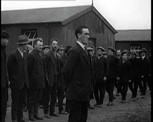 Irish Prisoners Lining Up in a Prison Ground