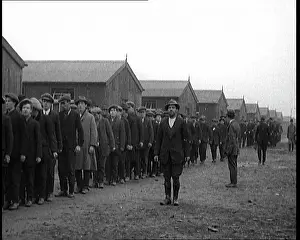 Irish Prisoners Lining Up in a Prison Ground