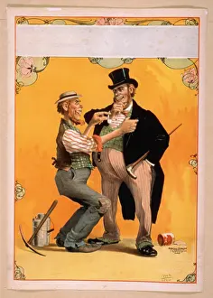 Irishman: Irishman in work clothes admiring well dressed Irishman's st