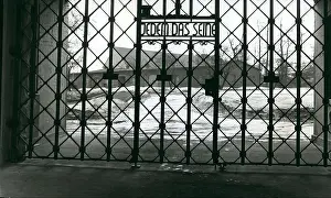 Reminder: Iron gates of Buchenwald concentration camp, Germany