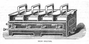 Ironing: Iron heater, 1888