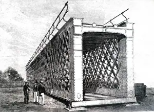 Erected: Iron lattice bridge to be erected across the Jumna