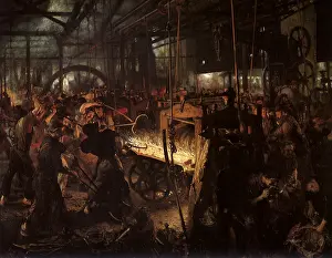 Adolph: The Iron Rolling Works, by Menzel
