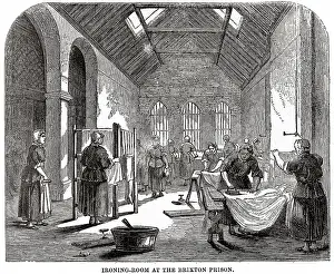 Brixton: Ironing room at Brixton Prison